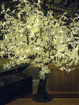 ALBERO A LED CON FOGLIE BIANCHE 170 CM -PRESTIGE-